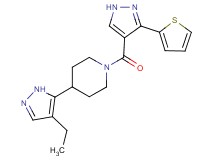 4-(4-ethyl-1H-pyrazol-5-yl)-1-{[3-(2-thienyl)-1H-pyrazol-4-yl]carbonyl}piperidine