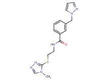 N-{2-[(4-methyl-4H-1,2,4-triazol-3-yl)thio]ethyl}-3-(1H-pyrazol-1-ylmethyl)benzamide