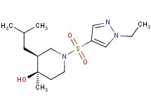 (3S*,4R*)-1-[(1-ethyl-1H-pyrazol-4-yl)sulfonyl]-3-isobutyl-4-methylpiperidin-4-ol
