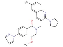 N-(2-methoxyethyl)-N-{[6-methyl-2-(1-pyrrolidinyl)-3-quinolinyl]methyl}-4-(1H-pyrazol-1-yl)benzamide