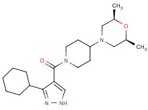 (2R*,6S*)-4-{1-[(3-cyclohexyl-1H-pyrazol-4-yl)carbonyl]-4-piperidinyl}-2,6-dimethylmorpholine