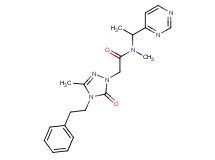 N-methyl-2-[3-methyl-5-oxo-4-(2-phenylethyl)-4,5-dihydro-1H-1,2,4-triazol-1-yl]-N-[1-(4-pyrimidinyl)ethyl]acetamide