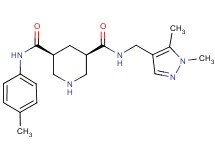 (3R*,5S*)-N-[(1,5-dimethyl-1H-pyrazol-4-yl)methyl]-N'-(4-methylphenyl)piperidine-3,5-dicarboxamide