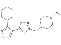 1-{[5-(3-cyclohexyl-1H-pyrazol-4-yl)-1,2,4-oxadiazol-3-yl]methyl}-4-methylpiperazine