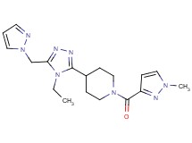 4-[4-ethyl-5-(1H-pyrazol-1-ylmethyl)-4H-1,2,4-triazol-3-yl]-1-[(1-methyl-1H-pyrazol-3-yl)carbonyl]piperidine