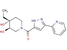 (3R*,4R*)-4-ethyl-1-[(3-pyridin-2-yl-1H-pyrazol-5-yl)carbonyl]piperidine-3,4-diol