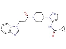 N-(1-{1-[3-(1H-benzimidazol-1-yl)propanoyl]-4-piperidinyl}-1H-pyrazol-5-yl)cyclopropanecarboxamide