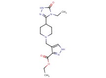 ethyl 4-{[4-(4-ethyl-5-oxo-4,5-dihydro-1H-1,2,4-triazol-3-yl)piperidin-1-yl]methyl}-1H-pyrazole-3-carboxylate
