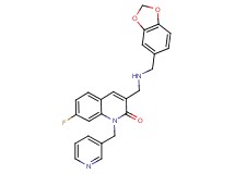 3-{[(1,3-benzodioxol-5-ylmethyl)amino]methyl}-7-fluoro-1-(3-pyridinylmethyl)-2(1H)-quinolinone