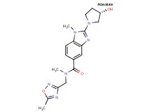 2-[(3S)-3-hydroxy-1-pyrrolidinyl]-N,1-dimethyl-N-[(5-methyl-1,2,4-oxadiazol-3-yl)methyl]-1H-benzimidazole-5-carboxamide