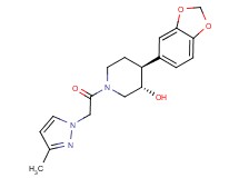 (3S*,4S*)-4-(1,3-benzodioxol-5-yl)-1-[(3-methyl-1H-pyrazol-1-yl)acetyl]piperidin-3-ol