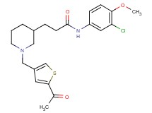 3-{1-[(5-acetyl-3-thienyl)methyl]-3-piperidinyl}-N-(3-chloro-4-methoxyphenyl)propanamide