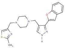 1-{[3-(1-benzofuran-2-yl)-1H-pyrazol-4-yl]methyl}-4-[(2-methyl-1,3-thiazol-4-yl)methyl]piperazine