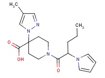 4-(4-methyl-1H-pyrazol-1-yl)-1-[2-(1H-pyrrol-1-yl)pentanoyl]piperidine-4-carboxylic acid