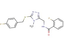 2-fluoro-N-({5-[(4-fluorobenzyl)thio]-4-methyl-4H-1,2,4-triazol-3-yl}methyl)benzamide