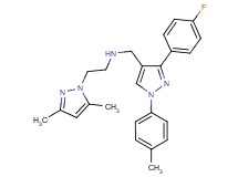 2-(3,5-dimethyl-1H-pyrazol-1-yl)-N-{[3-(4-fluorophenyl)-1-(4-methylphenyl)-1H-pyrazol-4-yl]methyl}ethanamine