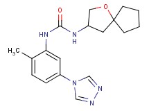 N-[2-methyl-5-(4H-1,2,4-triazol-4-yl)phenyl]-N'-1-oxaspiro[4.4]non-3-ylurea