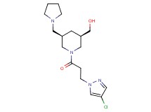 [(3R*,5R*)-1-[3-(4-chloro-1H-pyrazol-1-yl)propanoyl]-5-(1-pyrrolidinylmethyl)-3-piperidinyl]methanol