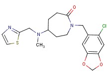 1-[(6-chloro-1,3-benzodioxol-5-yl)methyl]-5-[methyl(1,3-thiazol-2-ylmethyl)amino]-2-azepanone
