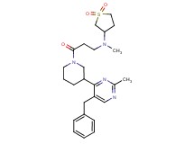 N-{3-[3-(5-benzyl-2-methyl-4-pyrimidinyl)-1-piperidinyl]-3-oxopropyl}-N-methyltetrahydro-3-thiophenamine 1,1-dioxide