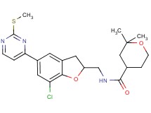 N-({7-chloro-5-[2-(methylthio)-4-pyrimidinyl]-2,3-dihydro-1-benzofuran-2-yl}methyl)-2,2-dimethyltetrahydro-2H-pyran-4-carboxamide