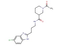 1-acetyl-N-[3-(5-chloro-1H-benzimidazol-2-yl)propyl]-3-piperidinecarboxamide
