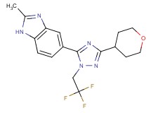 2-methyl-5-[3-(tetrahydro-2H-pyran-4-yl)-1-(2,2,2-trifluoroethyl)-1H-1,2,4-triazol-5-yl]-1H-benzimidazole