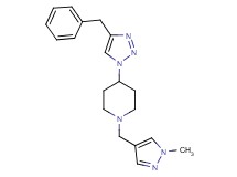 4-(4-benzyl-1H-1,2,3-triazol-1-yl)-1-[(1-methyl-1H-pyrazol-4-yl)methyl]piperidine trifluoroacetate