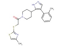 4-[4-(2-methylphenyl)-1H-pyrazol-5-yl]-1-{[(4-methyl-1,3-thiazol-2-yl)thio]acetyl}piperidine