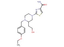 2-[4-(4-ethoxybenzyl)-3-(2-hydroxyethyl)-1-piperazinyl]-1,3-thiazole-4-carboxamide