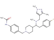 N-[4-({4-[1-[[(1,3-dimethyl-1H-pyrazol-4-yl)methyl](methyl)amino]-2-(4-fluorophenyl)ethyl]-1-piperidinyl}methyl)phenyl]acetamide