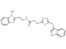 3-[5-(1H-indol-3-ylmethyl)-1,3,4-oxadiazol-2-yl]-N-[2-(1-methyl-1H-benzimidazol-2-yl)ethyl]propanamide