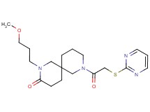 2-(3-methoxypropyl)-8-[(2-pyrimidinylthio)acetyl]-2,8-diazaspiro[5.5]undecan-3-one