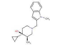 (3R*,4R*)-4-cyclopropyl-3-methyl-1-[(1-methyl-1H-indol-2-yl)methyl]piperidin-4-ol