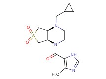 (4aR*,7aS*)-1-(cyclopropylmethyl)-4-[(4-methyl-1H-imidazol-5-yl)carbonyl]octahydrothieno[3,4-b]pyrazine 6,6-dioxide