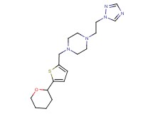 1-{[5-(tetrahydro-2H-pyran-2-yl)-2-thienyl]methyl}-4-[2-(1H-1,2,4-triazol-1-yl)ethyl]piperazine