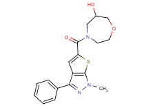 4-[(1-methyl-3-phenyl-1H-thieno[2,3-c]pyrazol-5-yl)carbonyl]-1,4-oxazepan-6-ol