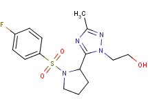 2-(5-{1-[(4-fluorophenyl)sulfonyl]pyrrolidin-2-yl}-3-methyl-1H-1,2,4-triazol-1-yl)ethanol