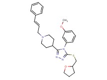 4-{4-(3-methoxyphenyl)-5-[(tetrahydro-2-furanylmethyl)thio]-4H-1,2,4-triazol-3-yl}-1-[(2E)-3-phenyl-2-propen-1-yl]piperidine