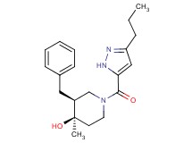(3S*,4R*)-3-benzyl-4-methyl-1-[(3-propyl-1H-pyrazol-5-yl)carbonyl]-4-piperidinol