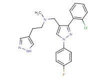 N-{[3-(2-chlorophenyl)-1-(4-fluorophenyl)-1H-pyrazol-4-yl]methyl}-N-methyl-2-(1H-pyrazol-4-yl)ethanamine