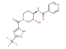 N-((3R*,4R*)-3-hydroxy-1-{[3-(trifluoromethyl)-1H-pyrazol-5-yl]carbonyl}piperidin-4-yl)isonicotinamide