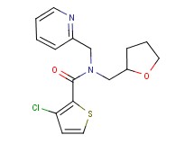 3-chloro-N-(pyridin-2-ylmethyl)-N-(tetrahydrofuran-2-ylmethyl)thiophene-2-carboxamide