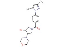 (3S*,4S*)-1-[4-(3,5-dimethyl-1H-pyrazol-1-yl)benzoyl]-4-(4-morpholinyl)-3-pyrrolidinol