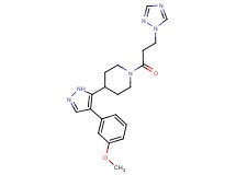 4-[4-(3-methoxyphenyl)-1H-pyrazol-5-yl]-1-[3-(1H-1,2,4-triazol-1-yl)propanoyl]piperidine
