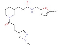 N-[(5-methyl-2-furyl)methyl]-3-{1-[3-(1-methyl-1H-pyrazol-4-yl)propanoyl]-3-piperidinyl}propanamide