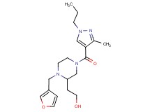 2-{1-(3-furylmethyl)-4-[(3-methyl-1-propyl-1H-pyrazol-4-yl)carbonyl]-2-piperazinyl}ethanol
