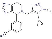 3-{5-[(5-cyclopropyl-1-methyl-1H-pyrazol-4-yl)methyl]-4,5,6,7-tetrahydro-1H-imidazo[4,5-c]pyridin-4-yl}benzonitrile