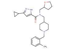 3-cyclopropyl-N-{[1-(2-methylbenzyl)-4-piperidinyl]methyl}-N-(tetrahydro-2-furanylmethyl)-1H-pyrazole-5-carboxamide
