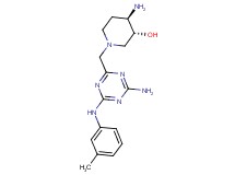 (3R*,4R*)-4-amino-1-({4-amino-6-[(3-methylphenyl)amino]-1,3,5-triazin-2-yl}methyl)piperidin-3-ol